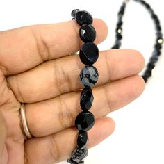 Snowflake Obsidian and Onyx Necklace Length - 21" Snowflake Obsidian, Onyx Necklace, Onyx Earrings, Onyx, Necklace Lengths, Beaded Necklace, Beaded Bracelets, Beads