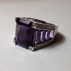 New. Magnificent Cuts And Color To This Beautiful Amethyst Ring. The Color Of Royalty Fit For A Queen. If You Have The Ovals And The Rounds, Then Grab This One To Add To Your Collection. Bought From A Home Shopping Network In The United States. Invest In Quality Jewelry That You Will Love To Give As A Gift Or Own Yourself. Home Shopping, 6 Rings, Amethyst Ring, Cut And Color, Womens Jewelry Rings, Quality Jewelry, Royalty, Amethyst, United States