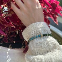 This beautiful and feminine bracelet features apatite and agate stones, with an adjustable band to fit any wrist size. Colour blocking creates an eye-catching design, making it a perfect gift for birthdays and special occasions. Apatite is believed to enhance communication, stimulate intellect and learning, encourage creativity, support personal growth and motivation, and balance emotions. It will be contained in a nice jewelry box with well packed. Elegant Turquoise Agate Bracelets, Elegant Amazonite Bracelets As A Gift, Elegant Amazonite Bracelet For Healing, Apatite Natural Stone Bracelets As Gift, Chrysocolla Gemstone Beads Bracelet For Gift, Elegant Amazonite Gemstone Bracelets, Chrysocolla Gemstone Beaded Bracelets As Gift, Adjustable Chrysocolla Gemstone Beads Bracelets, Adjustable Turquoise Bracelet With Gemstone Accents