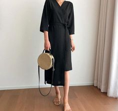 summer wrap dress - Kimono dress - summer dress - romantic wrap dress - plus size dress - Black dres Summer Wrap Dress, Kimono Style Dress, Long Dress Black, Dress Kimono, Dress Tunic, Kimono Style, Kimono Dress, Kimono Fashion, Plus Size Dress