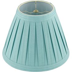 a light blue lamp shade on a white background