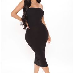 Black Tube Top Dress Small New Black Tube Top Dress, Tube Bodycon Dress, Tube Midi Dress, Indie Dresses, Leather Midi Dress, Casual Summer Outfits For Women, Mini Tube Dress, Grey Dresses, Dresses Fashion Nova