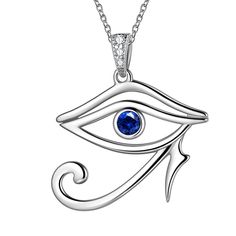 PRICES MAY VARY. ❤ The Eye of Horus is an ancient Egyptian symbol of protection, royal power and good health. This charm is great for fans of Ancient Egyptian myth and legend! ❤ 925 sterling silver. Safe for sensitive skin. Strict health standards guarantee your daily wearing. The products are tarnish-free, nickel-free, lead-free, and cadmium-free, which is not harmful to your health. ❤ Honor the bonds of family and friendship with this Eye of Horus Necklace. Giving such a meaningful necklace is Elegant Blue Jewelry For Birthday Gift, Nickel-free Fine Jewelry For Gifts, Symbolic Personalized Jewelry For Valentine's Day, Personalized Symbolic Jewelry For Valentine's Day, Cubic Zirconia Pendant Jewelry For Birthdays, Birthday Cubic Zirconia Pendant Jewelry, Elegant Blue Jewelry For Mother's Day, Silver Birthstone Jewelry For Birthday, Silver Birthstone Jewelry For Birthdays