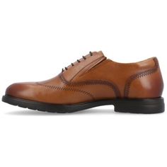 A new take on a classic dressy design, the Hughes oxford from Thomas & Vine. The round toe, genuine leather, and rubber outsole will make sure this shoe keeps anything you throw on looking sharp for years to come. A 12 mm Tru Comfort Foam insole, elastic gusset, and cushioned collar tongue complete the design for all your comfort needs. | Thomas & Vine Men's Hughes Oxfords, 11M Masculine Wingtip Lace-up Business Shoes, Business Wingtip Oxford With Leather Sole, Leather Oxfords With Leather Sole For Derby, Leather Oxford Shoes With Almond Toe For Derby, Semi-formal Oxford Lace-up Shoes With Round Toe, Lace-up Oxford Shoes With Rubber Sole, Goodyear Welted Oxford Dress Shoes With Almond Toe, Classic Oxford Lace-up Shoes For Business, Business Wingtip Oxfords With Rubber Sole