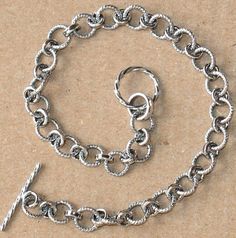 Antiqued Sterling silver fancy link bracelet with toggle clasp 71/2 inchesLinks size:4X6mm Toggle size:10mm round X 12.5mm long Jewellery Making Materials, Toggle Clasp, Tiffany Heart, Heart Charm Bracelet, Infinity Bracelet, Link Bracelets, Silver Color, Antique Silver, Silver Bracelet