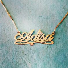 18k Gold plated ANY Name Necklace/ Name Necklace / Personalized Jewelry / Birthstone design pendant Nameplate Necklace Gold, Puzzle Jewelry, Signature Necklace, Monogram Pendant, Silver Monogram, Necklace Birthstone, Infinity Jewelry, Heart Shaped Jewelry, Gold Chain With Pendant