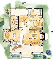 this is an image of the floor plan for a cabin style home with lofts