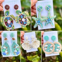 Our new Under the Sea Collection! Turquoise Earrings For Vacation In Summer, Handmade Beaded Earrings For Beach, Beachy Green Jewelry For Vacation, Green Beachy Jewelry For Vacation, Beachy Green Jewelry For Beach Season, Green Beachy Jewelry For Beach Season, Summer Drop Earrings For Vacation, Beachy Earrings For Vacation, Handmade Summer Earrings For Beach Season