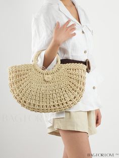 BagForLove - Stylish Straw Bag Summer Style Sand-colored Shoulder Bag, Beige Satchel Shoulder Bag For Beach Season, Summer Beige Handheld Shoulder Bag, Handheld Beige Shoulder Bag For Summer, Summer Beige Satchel Shoulder Bag, Casual Beach Shoulder Bag With Top Handle, Summer Beige Shoulder Bag Satchel, Summer Style Beige Satchel Shoulder Bag, White Top Handle Satchel For Beach