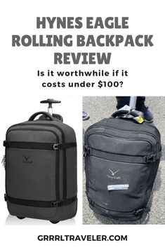 Hynes Eagle 42L Rolling Backpack Review: Best Rolling Backpack under $100 - GRRRLTRAVELER