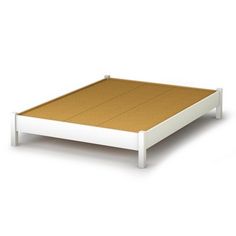 the bed frame is made from wood and white