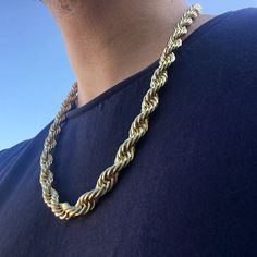 Mens hip hop chain, 24" rope necklace, gold finish, lobster claw clasp, nice weight at 130 grams. Mens Rope Chain, Hip Hop Chains, Choker Chain, Rope Chain Necklace, Gold Rope Chains, Hip Hop Jewelry, Rope Necklace, Mens Gold, Chain Choker