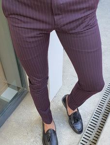 Old Man Fashion, Burgundy Pants, Yes But, Photo Editing Lightroom, Pinstripe Pants, Men's Wardrobe, Tailored Trousers, Modern Man, Smart Casual