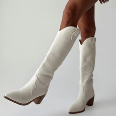 Princes Polly Billini Novena Boot Off White Questions? Leave A Comment Below! New And Never Worn Description Boots Western Style Faux Leather Material Pull Tabs Pointed Toe Block Heel Heel Height: 7cm / 2.75" Vegan Cowboy Boots, Knee High Cowboy Boots, Embossed Boots, Crocs Boots, White Cowboy Boots, Black Platform Boots, Boots Western, Leather Heeled Boots, Black Boots Tall