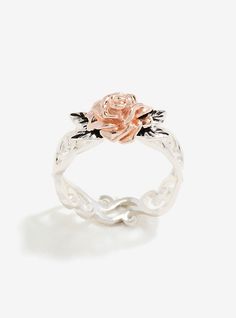 Disney Beauty And The Beast Rose Gold Two-Tone Ring Size 7, Beauty And The Beast Rose, Pink Gold Rings, Disney Beauty And The Beast, Disney Jewelry, Cute Rings, Pretty Rings, Rose Gold Jewelry, Diy Schmuck, Pretty Jewellery