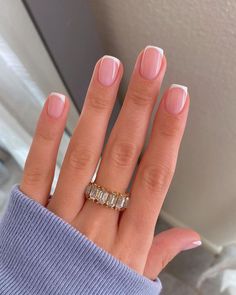 Natural Nails Manicure, Unghie Sfumate, Short Gel Nails, French Manicure Nails, Casual Nails, Cute Gel Nails, Nail Swag