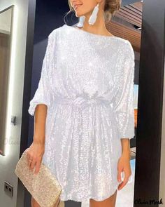 Olivia Mark - Glistening Sequin Cocktail Dress for Formal Gatherings Sequin Dress Party, Elegante Y Chic, Gaun Fashion, 파티 드레스, Casual Chique, Womens Fall Dress, Sequin Party Dress, Sparkly Dress, Formal Dresses For Women