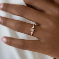 |14k Rose Gold|.3ct. Melanie Casey, Ring Emerald Cut, Ring Rosegold, Diamond Drawing, Future Engagement Rings, Emerald Cut Diamond, Ring Emerald, Dream Engagement, Dream Engagement Rings