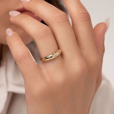 🌟 Elevate your style with our Minimalist Diamond Dome Ring! 🔶 Crafted from luxurious 14k solid gold for enduring beauty. 💍 A timeless wedding band offering elegance and simplicity. 👌🏼 Thick, chunky design exuding a modern and sophisticated vibe. ✨ Shines with a plain, shiny finish for a touch of glamour. 👉🏼 Perfect for those seeking a statement piece with minimalist allure! ● Material: 14k solid gold, 585 stamped ● Width of Band: 2.50mm to 5.00mm ● Height of Band: 1.30mm to 2.80mm ● Diamo Modern Thick Band Diamond Ring For Weddings, Minimalist Thick Band Diamond Cut Jewelry, Stackable Signet Ring With Round Band For Wedding, Modern Engraved Ring With Thick Band For Wedding, Modern Engraved Thick Band Ring For Wedding, Modern Engraved Wedding Ring With Thick Band, Modern Engraved Thick Band Wedding Ring, Minimalist Thick Band Diamond Anniversary Ring, Classic Couple Rings With Diamond Cut