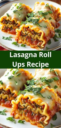 lasagna roll ups recipe on a plate