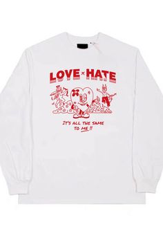 Love & Hate Long Sleeve Shirt Unisex Weird Indie Aesthetic Indie Aesthetic Men, Retro Inspired Fashion, Lovecore Aesthetic, Aesthetic Men, Aesthetic Shop, Indie Aesthetic, Womens Long Sleeve Shirts, Different Outfits