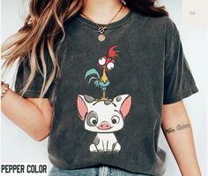 Colors Disney Moana Shirt, Hei Hei And Pua Shirt Moana Family Shirts, Moana Shirt Ideas, Hei Hei And Pua, Moana Shirt, Disney Moana, Music Design, Disney Shirts, Moana, Disney Trips