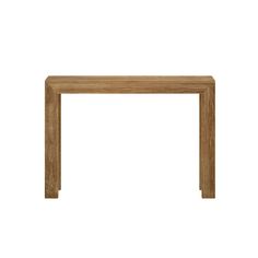 a wooden table on a white background with no one in it's place to sit