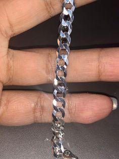 This men’s 6mm-wide diamond-cut solid Cuban link chain necklace crafted in sterling silver measures 22.0 inches in length and secures with a lobster claw clasp. Not plated not cheap not hollow Not refundable Last set Unbeatable Huge sale Comes with certificate of authenticity card Beautiful gift wrapping included Led box included Best gift Hurry don’t miss out! Ready to ship today Bracelet and chain included! Silver Cuban Link Jewelry With Sterling Clasp, Sterling Silver Cuban Link Jewelry With Lobster Clasp, Gift Silver Cuban Link Chain Jewelry, Silver Cuban Link Chain Jewelry For Gift, Gift Cuban Link Silver Chain Jewelry, Silver Cuban Link Bracelet With Oval Links, Sterling Silver Chain Link Jewelry As A Gift, Chain Link Jewelry With Sterling Silver Clasp As Gift, Sterling Silver Chain Link Jewelry Gift