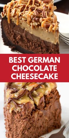 the best german chocolate cheesecake recipe is made with only three ingredients and it's so good to eat