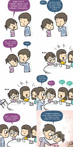 a comic strip with people talking to each other