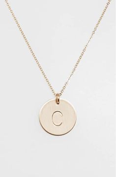 Product Image 0 Initial Disc Necklace, Disc Necklace, Initial Necklace, Hand Stamped, Bend, Chain Link, Jewelry Crafts, Shoes Jewelry, With Love