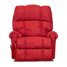 a red recliner chair on a white background