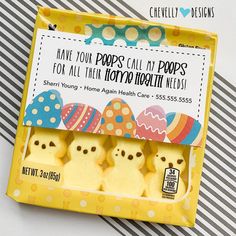 an easter treat box with peeps in it