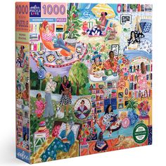 a jigsaw puzzle with many pictures on it