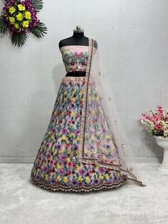 ad eBay - WEDDING WEAR RECEPTION INDIAN LEHENGA CHOLI WITH DESIGNER DUPATTA FOR WOMEN - Buy Now, click the link (eBay) Semi-stitched Multicolor Lehenga With Sheer Dupatta, Designer Multicolor Georgette Lehenga, Multicolor Semi-stitched Lehenga With Sheer Dupatta, Fitted Multicolor Georgette Lehenga, Multicolor Floor-length Dupatta With Unstitched Blouse, Multicolor Floor-length Georgette Lehenga, Multicolor Floor-length Dupatta, Embroidered Dola Silk Lehenga For Party, Party Wear Lehenga With Sheer Dupatta In Art Silk