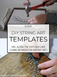 a person working on beading with the words easy diy string art templates