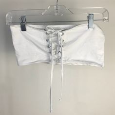 Super Cute White Bandeau! Never Worn, Brand Unknown White Strapless Cotton Crop Top, Casual White Strapless Crop Top, Casual White Cropped Tube Top, White Bandeau Crop Top Casual, Casual White Bandeau Crop Top, White Cotton Tube Top For Spring, White Casual Crop Tube Top, White Cropped Cotton Tube Top, Fitted Cotton Top