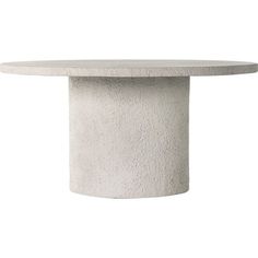 a white table with a round top on a white background in the shape of a pedestal