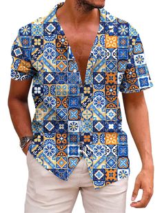 PRICES MAY VARY. Various Occasions - mens beach button down shirt is perfect for summer fashion and casual, beach, vacations, themed parties, luau, cruises, camping, fishing, sailing, music festivals, and everyday wear. You can easily pair it with casual pants, Hawaiian shorts, or even swim trunks, creating a relaxed and refreshing summer fashion style. Comfortable Fabric - men short sleeve button up shirt is crafted from premium materials, with 94% polyester and 6% spandex, ensuring a soft and Funny Beach Shirts, Havana Party, Summer Night Party, Mexico Shirt, Party Outfit Men, Mexico Shirts, Mens Beach, Funny Beach, Beach Humor