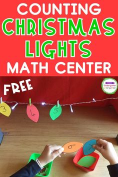 counting christmas lights math center for kids