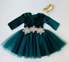 Flower Girl Dress, Green Velvet Dress, Tulle Baby Girl Dress, Baby Girl Flower Dress, Baby Gift, Green Dress - Etsy Green Christmas Princess Dress For Dress-up, Cute Green Dress For Dress-up, Green Princess Style Tulle Dress, Green Princess Holiday Dress, Princess Style Green Holiday Dress, Green Princess Style Holiday Dress, Elegant Fitted Green Princess Dress, Green Princess Party Dress, Green Christmas Dress For Dress-up