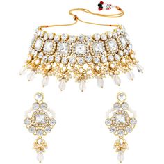 PRICES MAY VARY. Occasion: Take your style up a notch with this handcrafted piece of jewellery; Enamelled and embellished with rhinestone, crystal, faux pearl, it is perfect for a traditional yet contemporary look Outfits: Ideal for any ethnic outfits like sarees, lehengas, gowns, bridal wear or for parties, festivals, dance or any special occasion or as fashion costume accessories Perfect Gift for your Loved Ones: Love for jewels never fades away. Jewelry is one of the most spectacular & popula Kundan Choker Necklace, Kundan Jewellery Set, Kundan Choker, Heritage Jewellery, Popular Gifts, Pearl Jewelry Sets, Ethnic Outfits, Promise Rings For Her, Oxidised Jewellery