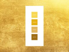 a gold and white background with three different colors on the bottom one is yellow, the other is brown