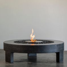 James De Wulf 3-Legged Fire Table by De Wulf, showing front view of 3-legged fire table. Indoor Fire Tables, Unique Round Table, Steel Decor, Fireplace Table, Decoration Hall, Fun Beauty Products, Backgammon Table, Outdoor Fire Table, Modern Fire Pit