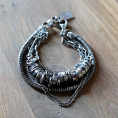 This Is A Unique, Handmade Bracelet In Genuine 925. Sterling Silver. It's Weathered/ Aged On Purpose,But Can Be Polished To A High Shine, If You Prefer That Look Instead. It's Brand New, Never Worn Because It's Too Small For Me. The Bracelet Measures Approximately 6.25", So This Is Made For A Smaller Wrist. Ships On Same Day, Except On Weekends/ Holidays Packaged With Care Adjustable Silver Beaded Fusion Bracelet, Handmade Beaded Bracelets In Sterling Silver With Fusion Style, Handmade Silver Sterling Silver Chain Bracelet, Modern Silver Beaded Bracelet As Gift, Silver Jubilee Bracelet Wrap As A Gift, Silver Jubilee Wrap Bracelet As Gift, Silver Jubilee Wrap Bracelet Gift, Sterling Silver Clasp Metal Bangle Chain Bracelet, Metal Bangle Chain Bracelet With Sterling Silver Clasp