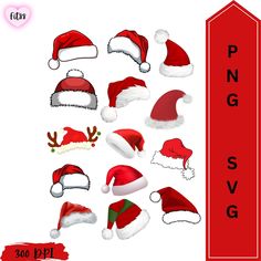 santa hat svg files for christmas and new year's eve