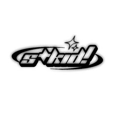 an image of the word grind in black and white on a white background with stars