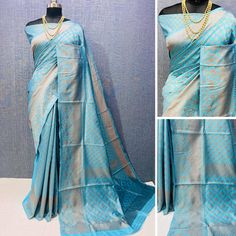 Light Blue colored saree is made from banarasi silk fabric which is highlighted with beautiful weaving work as shown. Comes along with unstitched banarasi silk blouse piece which you can customise as per your design/style. Occasion - You can wear this saree for festivals and functions. Note:- the actual product may differ slightly in color and design from the one illustrated in the images when compared with computer or mobile screen. Measurements: Saree : Banarasi Silk : 5.5 Mtrs Blouse : Banarasi Silk : 0.8 Mtr Material: Banarasi Silk Stitch Type: Unstitched Country of Origin: India Care Guide: Dry Clean Blue Katan Silk Saree With Zari Work, Blue Katan Silk Saree With Self Design, Blue Unstitched Katan Silk Saree, Designer Unstitched Blue Saree, Designer Blue Unstitched Saree, Blue Katan Silk Saree With Traditional Drape, Blue Katan Silk Saree In Traditional Drape, Blue Katan Silk Saree For Puja, Traditional Blue Katan Silk Saree