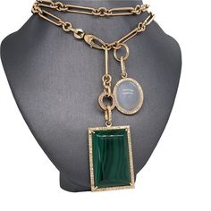 𝓦𝓮𝓵𝓬𝓸𝓶𝓮 𝓽𝓸 𝓛𝓲𝓸𝓷𝓱𝓮𝓪𝓻𝓽 𝓳𝓮𝔀𝓮𝓵𝓻𝔂 𝓢𝓱𝓸𝓹 ♥ Unique and Beautiful Gemstone Pendants with Diamonds, crafted in 14K Gold. These charms come in 2 variations, as listed below. The Chain in the pictures is not included, and for display purposes only. Please allow 1-4 weeks for delivery. *Please check measurements below, items may appear larger on the screen. ♥ Malachite Pendant: 31mm H x 21.8mm W, Diamonds: 0.74 Carats, Malachite: 39.47 Carats ♥ Moonstone Pendant: 20mm H x 16mm W, Malachite Pendant, Gemstone Pendants, Baroque Pearl Necklace, Diamond Charm, Moonstone Pendant, Gemstone Pendant, Pendant Necklaces, Charm Pendant, Jewelry Inspiration