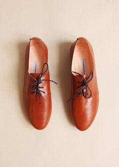 Cognac Brown Leather Oxford Shoes | Leather Saddle Shoes in Cognac Brown ... Ready to Ship Shoes Oxford, Saddle Shoes, Oxford Flats, Leather Oxford Shoes, Leather Shoes Woman, Shoes Leather, Derby Shoes, Tie Shoes, Casual Elegance